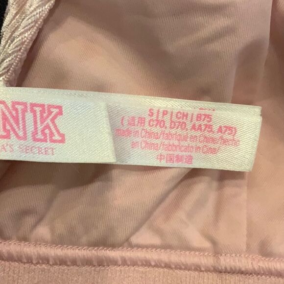 VS Pink Velvet Triangle Bralette in Baby Pink Small - Picture 7 of 10